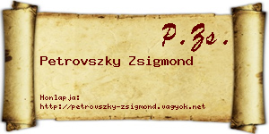Petrovszky Zsigmond névjegykártya