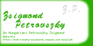 zsigmond petrovszky business card